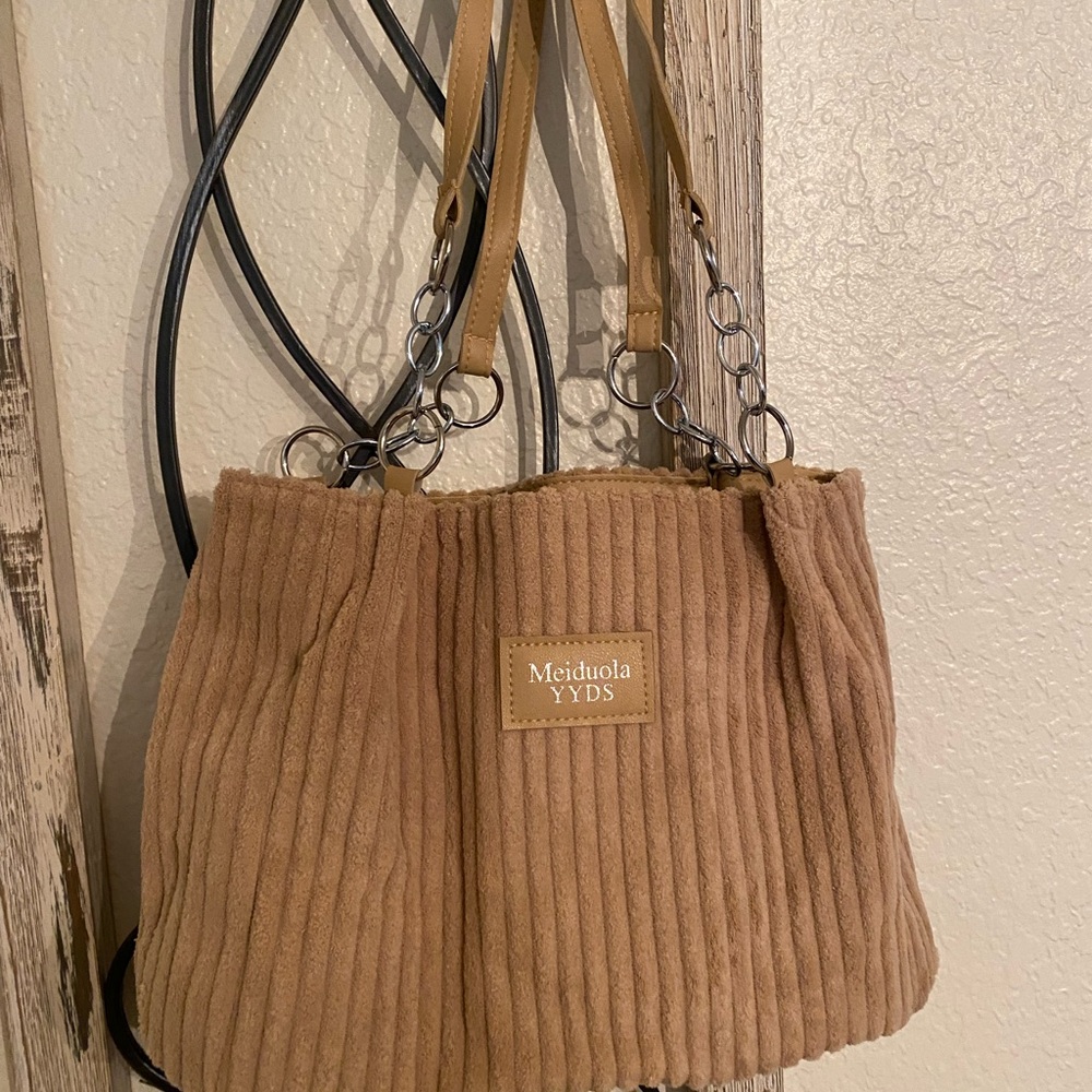 NWOT Corduroy Unbranded Tan Purse